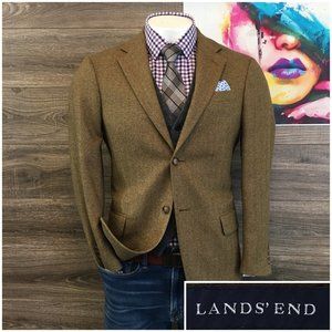 Land's End Mens Sport Coat Blazer Wool Jacket